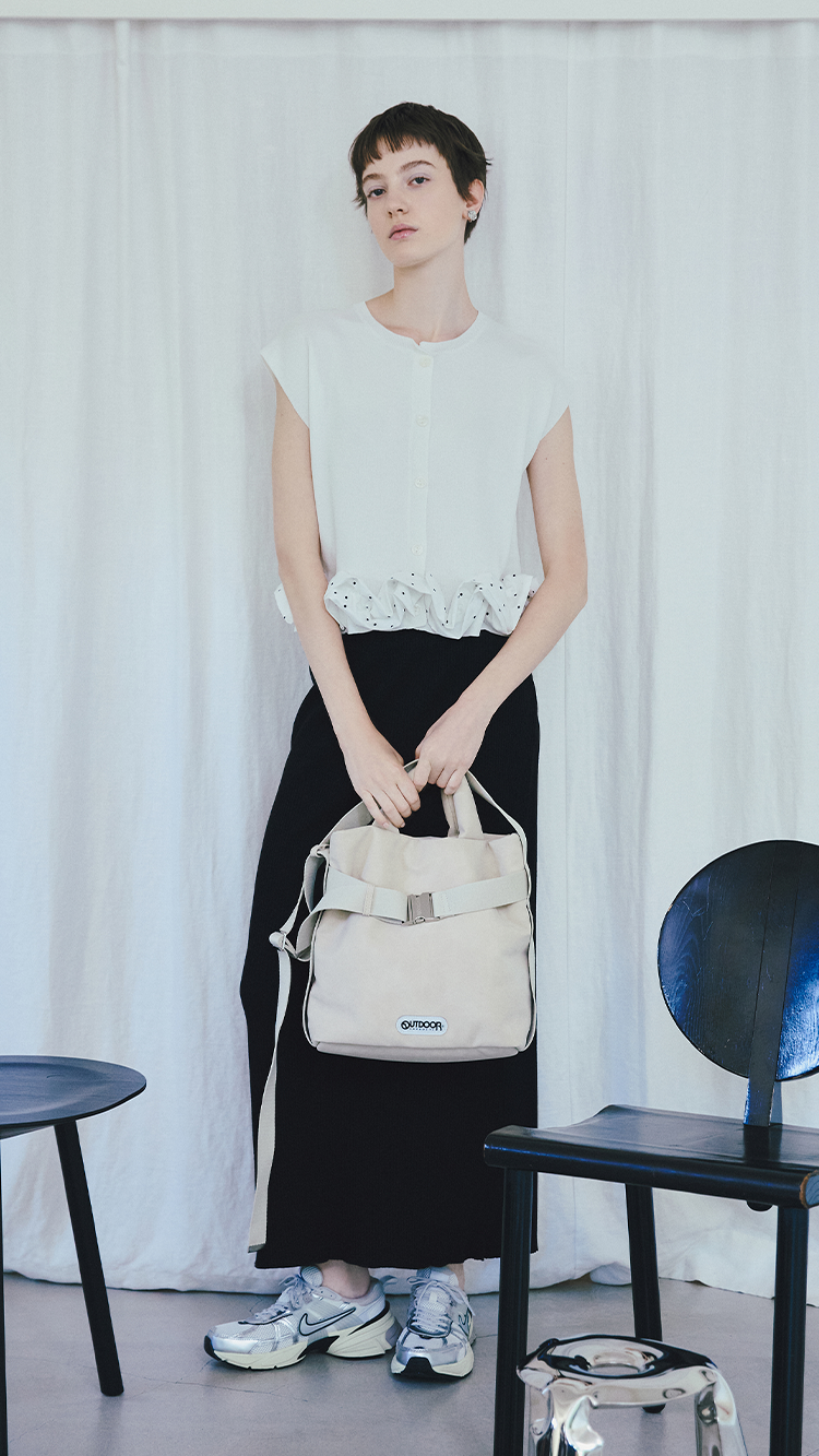 BEIGE Belt Suede Tote Bag 01